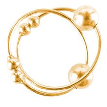 Золотистые клипсы на грудь с шариком Gold Nipple Bull Rings золотистый