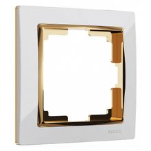 Werkel Рамка на 1 пост Werkel белый   золото W0011933 ID - 436223