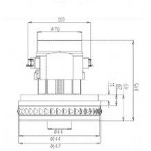 Пылесосный двигатель YDC11 1400W (моющий VC07W114G) Н=146mm D=145