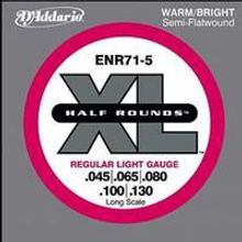 ENR71-5 Half Rounds Комплект струн для 5-струнной бас-гитары, Regular Light, 45-130, DAddario