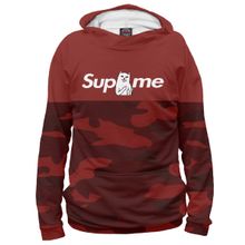 Худи Я-МАЙКА Supreme Ripndip red camouflage