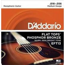 EFT13 FLAT TOPS Струны для акустической гитары фосфорная бронза 16-56 D`Addario