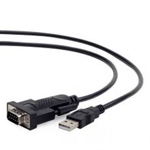 Адаптер USB Am - DB9M RS232, 1.5 м, черный, Gembird (UAS-DB9M-02)