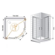 Душевой уголок Cezares Pratico R-2 (80x80) текстурное стекло