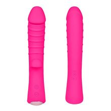 Ярко-розовый вибромассажер 5  Silicone Wild Passion - 19,1 см. (244383)