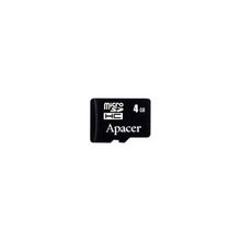 Флеш карта microSDHC 4Gb Class4 Apacer, черный