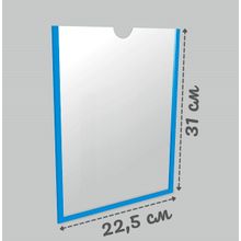 Карман для стендов самоклеющийся А4 вертикальный Пэт 0,3 мм (белый скотч)