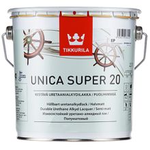 ТИККУРИЛА Уника Супер 20 лак полуматовый (2,7л)   TIKKURILA Unica Super 20 лак по дереву полуматовый (2,7л)