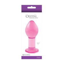 Большая розовая стеклянная анальная пробка CRYSTAL PLUG - 10 см. Розовый