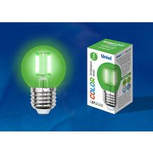 Uniel Лампа светодиодная Uniel Air Color E27 5Вт K LED-G45-5W GREEN E27 GLA02GR картон ID - 424583
