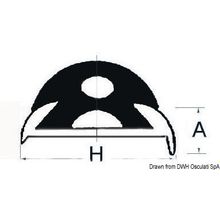 Osculati Anodises aluminium profile 38x9+5 mm Cut-down size 3 6m, 44.485.10