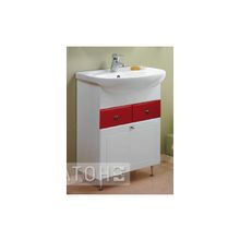 Тумба с умывальником 65см, Норма 65, бордо, с корзиной, Акватон