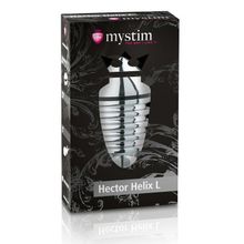 MyStim Анальный плаг для электростимуляции Hector Helix Buttplug L - 11,5 см. (серебристый)