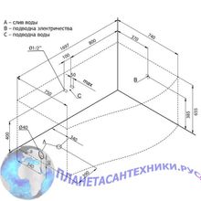 Акриловая ванна Aquanet Borneo 170x90 R