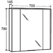 Зеркало-шкаф Roca Ronda 70, белый глянец антрацит, ZRU9302969