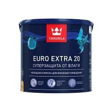 Краска вододисперсионная Tikkurila Euro Extra 20 для влажных помещений, полуматовая, основа A 2,7л
