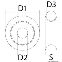 Osculati Delrin pulley 17 mm for lines Ø 5 mm black, 55.245.01