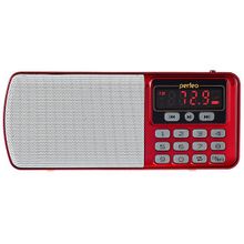 Радиоприемник PERFEO i120RED "ЕГЕРЬ" USB SD, Repeat, цифровые кнопки, USB 1000mAh (красный)