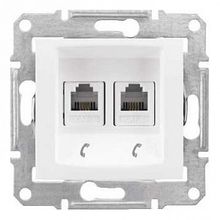 Розетка телефонная 2xRJ11 SEDNA, белый |  код. SDN4201121 |  Schneider Electric
