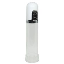 Джага-Джага Белая вакуумная автоматическая помпа с прозрачной колбой (белый)