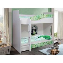 Олмеко Кровать 2-х ярусная Адель-1 левая Панда белая ID - 307734