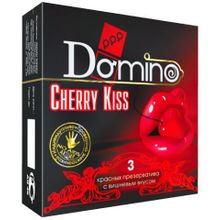 Domino Презервативы Domino Cherry Kiss со вкусом вишни - 3 шт.