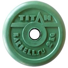 Диск обрезиненный цветной BARBELL TITAN 2кг (26мм)