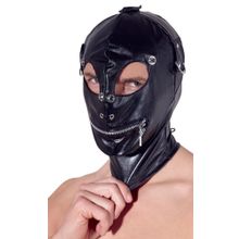 Маска на голову с отверстиями для глаз и рта Imitation Leather Mask Черный