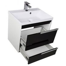 Тумба с раковиной Aquanet Тиволи 70 черная