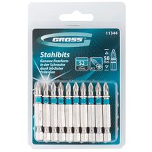 Набор бит PZ1х50, сталь S2, 10шт GROSS 11344