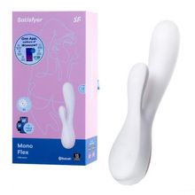 Белый вибратор-кролик Satisfyer Mono Flex с управлением через приложение - 20,4 см. (216373)