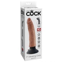 Кофейный вибратор со съемной присоской 7  Vibrating Cock - 20 см. (210493)