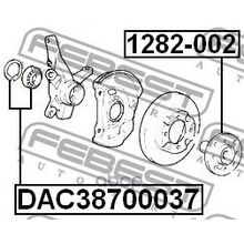 Подшипник Ступицы Колеса | Перед Прав Лев | Hyundai Accent Verna 1999-2013 38*70*37 Мм Febest арт. DAC38700037