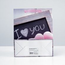 Подарочный пакет  I love you  - 32 х 26 см. (223350)