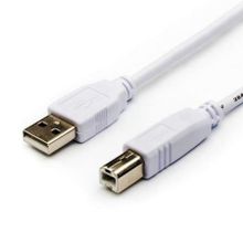 Кабель USB 2.0 Am=>Bm - 0.8 м, белый, фильтр, ATcom (AT6152)