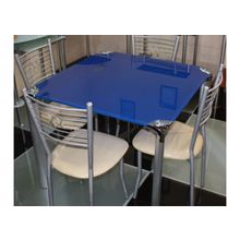 Мебель Китая Стол обеденный стеклянный F156С голубой (Э)
