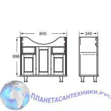 Тумба под умывальник Roca America 85 орех ZRU9302791