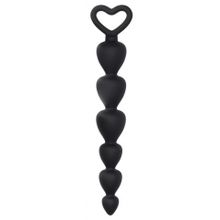 Черная анальная елочка Silicone Anal Beads - 17,5 см. (233298)