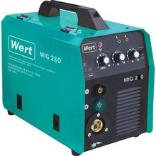 Сварочный аппарат WERT MIG 200, Инвертер,220В,4.4кВт,20-200A,ПВ=200А 60%,0.6-1.0мм,1.6-5мм,10.7кг