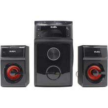 Колонки SVEN MS-302 Black (2x10W +Subwoofer 20W дерево, USB,  SD, FM, ПДУ)