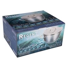 Кастрюля  6,1 л со стеклянной крышкой 24х13,5 см Regent Linea AURA 93-Auv-05