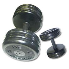 Гантель Классик с хромированной ручкой черная 38кг