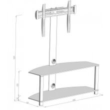 Cтеклянная стойка с кронштейнами Акма V3-2052