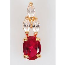 Кулон с корундом "Кабошон в цирконах"