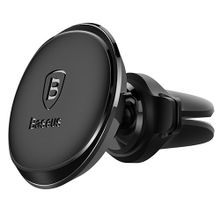 Baseus Автомобильный магнитный держатель Baseus Magnetic Air Vent Car Mount Holder with cable clip black