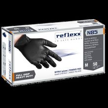 Перчатки Reflexx N85B-XL прочные нитриловые черные 25 пар