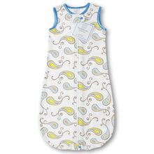 SwaddleDesigns zzZipMe Sack 3-6M Flannel Pstl Blue Paisley