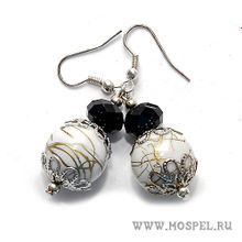 MosPel accessories Серьги А00055 черно-белые