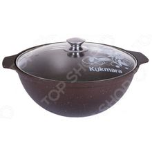 Kukmara «Кофейный мрамор» со стеклянной крышкой