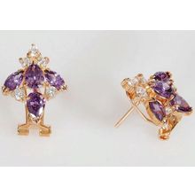 Серьги с аметистом "4 камня"